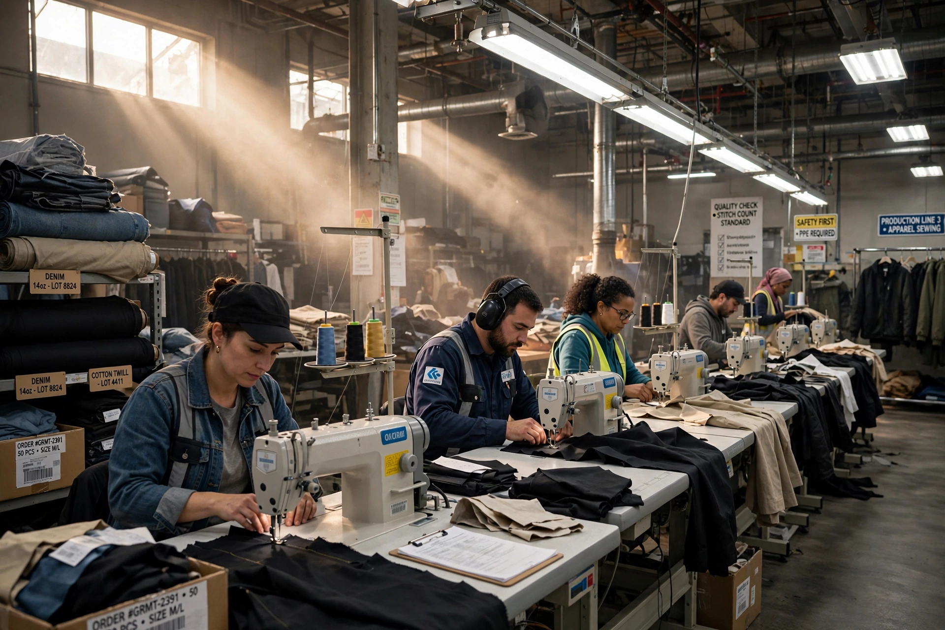 Safrox apparel production floor